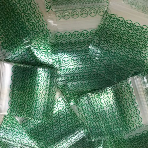 2020 2&#034; x 2&#034; ziplock plastic bags baggies 200 2.5mil green alien guarante qlity for sale