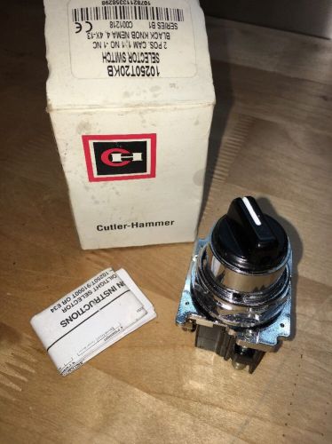Cutler-Hammer 10250T20KB Selector Switch 2 Pos. Black Knob