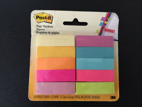 Post-it Page Markers, 1/2 in x 1 3/4 in, Assorted Bright Colors, 50 Sheet 4pack