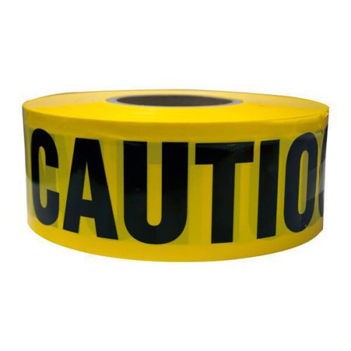 Case of 6 yellow caution tape roll 3&#034; inch x 1000&#039; ft. police barricade barrier for sale