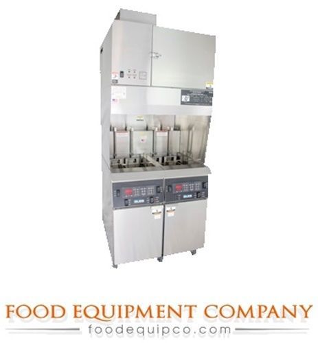 Giles gbf-2-gvh ventless hood banked fryer electric (2) 14&#034; open fry vat s... for sale