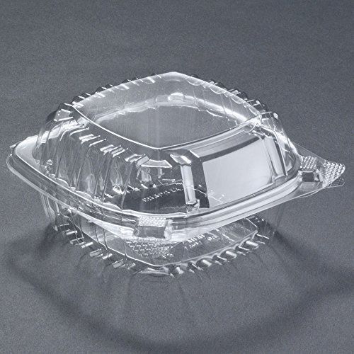 Pack of 40 small clear plastic hinged food container 6x6 for sandwich salad cake for sale