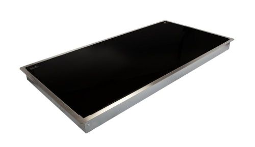 Vianni 37 inch Built-in Heated Black Glass Shelf Warmer, Trim - FS-VGSR-09120-50