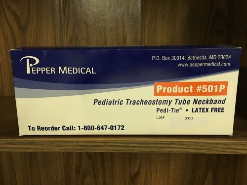 1 Box Pepper Medical Pediatric Tracheostomy Tube Neckband/Trach Tie Model 501P