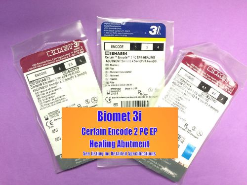Biomet 3i - Certain Encode 2 PC EP Healing Abutment - 6mmD x 6.8mmP x 3mmH