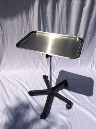 Rolling Adjustable Mayo Silver Stainless Tray Medical Equipment Salon Stand