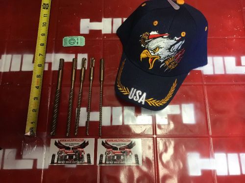 HILTI TE-CX SDS PLUS, SET OF 5, PREOWNED, NICE SET, FREE HAT, FAST SHIP