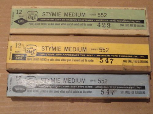 Vintage Antique Letterpress Foundry Lead Printing Type NOS 12 Pt Stymie Medium