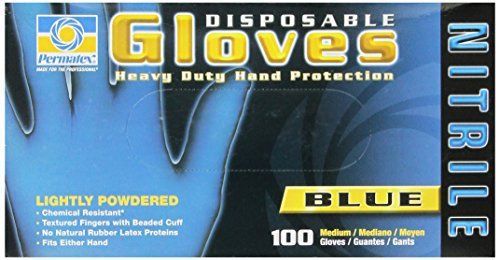 Permatex 09184 Medium Disposable Nitrile Gloves, Box of 100, FAST SHIP