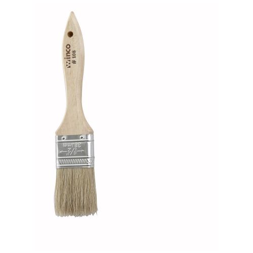 Winco WBR-15, 1.5-Inch Wide Flat Boar Bristle Pastry Brush with 4.75-Inch Wooden