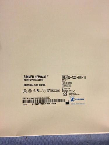 Zimmer Hemovac Drainage Device 00-1535-000-10