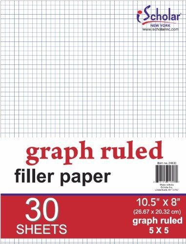 Ischolar Inc. iScholar Quad Filler Paper, 5 Squares per Inch, 10.5 x 8 Inches,