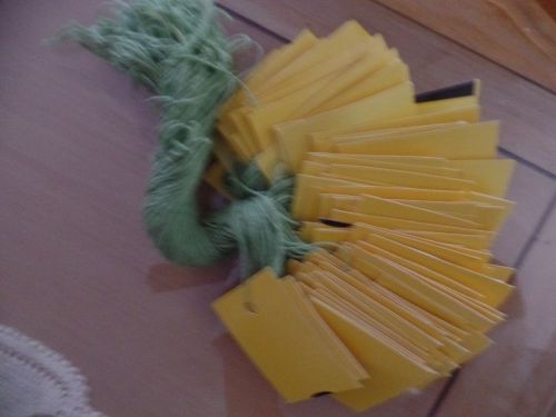 100 Assorted Homemade Strung Garage Sale Tags/Lables