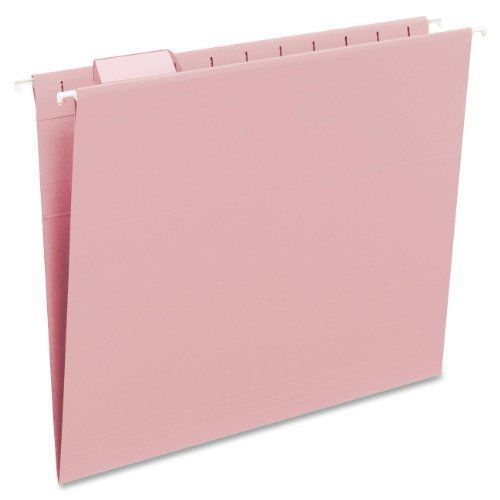 Smead Hanging File Folder with Tab, 1/5-Cut Adjustable Tab, Letter Size, Pink,