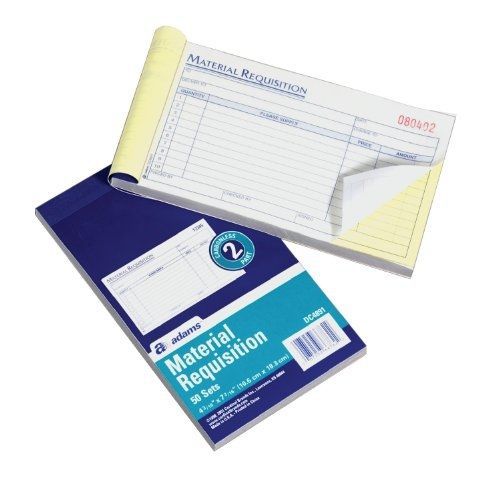 Adams Material Requisition Forms, 2-Part Carbonless, 7.19 x 4.19 Inches,