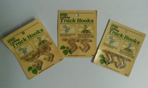 Vintage Hold-All Plastic Suspended Ceiling Track Hooks 3x 2 Pack (6) Hang