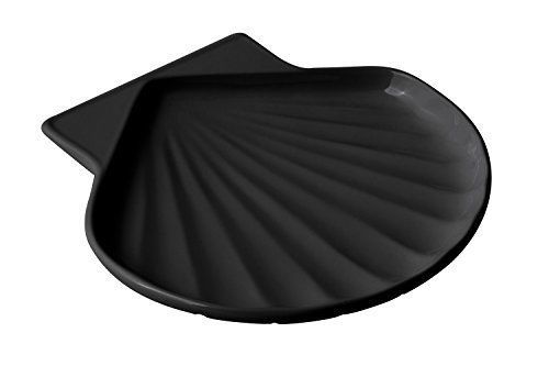 Bon Chef 5044BLK Aluminum Fish Shell Dish, Size 8&#034;, Black Pack of 6