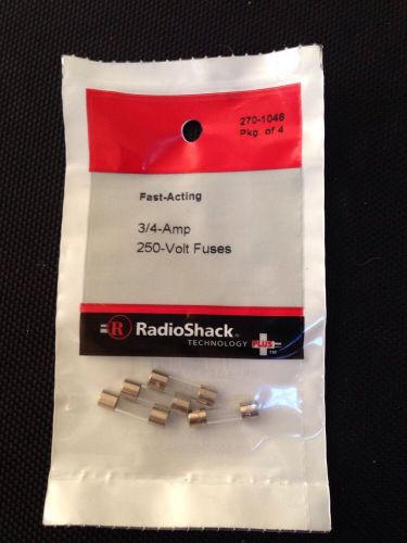 0.75A 250V 5X20Mm Fast-Acting Glass Fuse (4-Pack) 270-1048 Radio Shack
