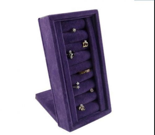 Fashion Top purple Velvet Ring Jewelry Display Stand Holder Showcase Countertop