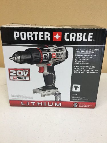 Porter-cable 1/2-in 20-volt max variable speed cordless hammer drill tool only for sale