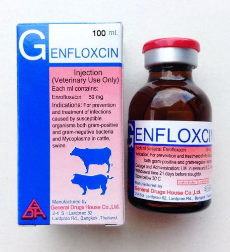 Genfloxin solution 5% cattle pigs dogs cats 100 ml