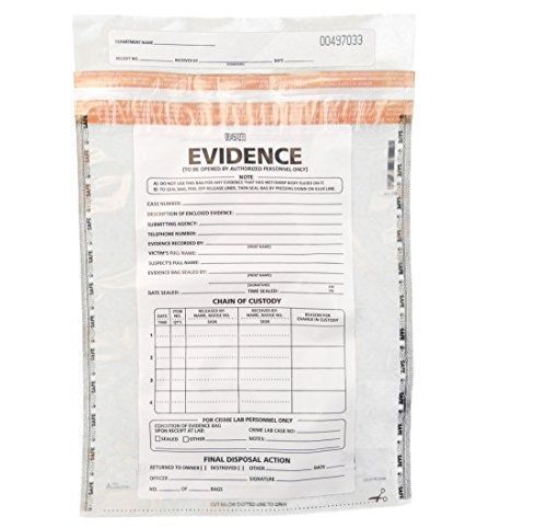 Crime Scene Medium Plastic Evidence Bag, 100pk