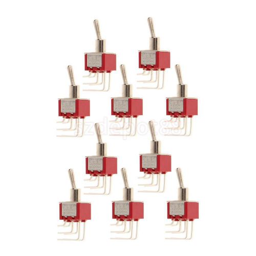 10pcs Red On/On Mini Toggle Switch 6 PIN DPDT Right Angle Length 39mm