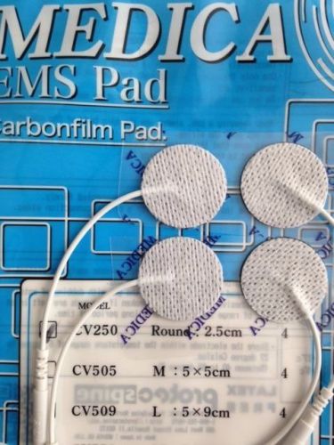 10 Packages 40 MEDICA Reusable Value Gel  EMS Pads  2.5 cm round  for TENS Unit