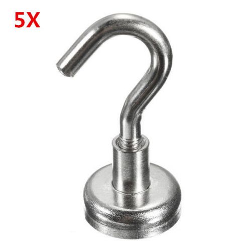 5pcs N52 16x35mm Magnetic Strong Hook Pot Magnet Neodymium Magnet Salvage Tool