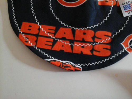 Chicago Bears Print &#034;Any Size&#034; Lined hat, Welding Hat, Pipefitter Caps Welder