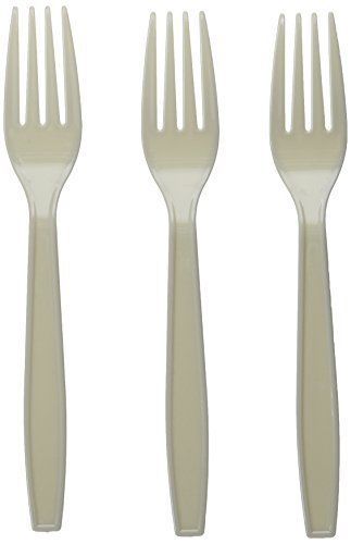 Fineline Settings 100-Piece Extra Heavy Cutlery Forks, Bone