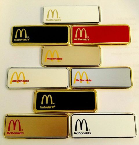 McDonalds 1x3 Name frame badge up to 2-lines engraving and a mag back included.