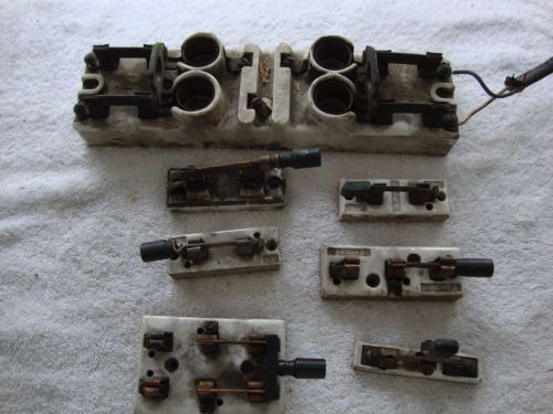 lot of Antique Vintage  Electrical Power Ceramic Switches fuse