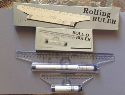 Multi-purpose Clear 6&#034; Roll-O-Ruler &amp; 12&#034; Clear Rolling Ruler