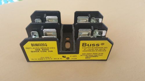 Buss BM6032SQ 30A 600V 10-18 AWG fuse block holder  NEW