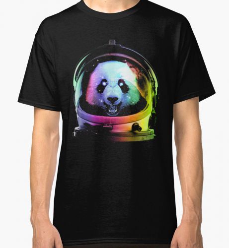 New Astronaut Panda Men&#039;s Black Tees Tshirt Clothing