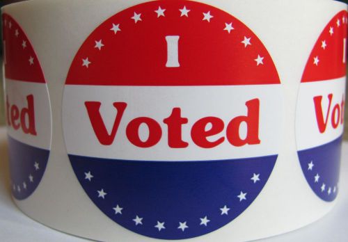 1000 piece roll, i voted, election label sticker  2&#034; circle for sale