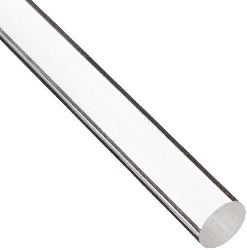 Acrylic round rod, transparent clear, meets ul 94hb, 1&#034; diameter, 5 length for sale