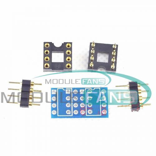 Dual DIP8 to DIP8 Mono Opamp PCB+Pin+Socket for NE5532 OPA2132 OPA627 TL072 P07