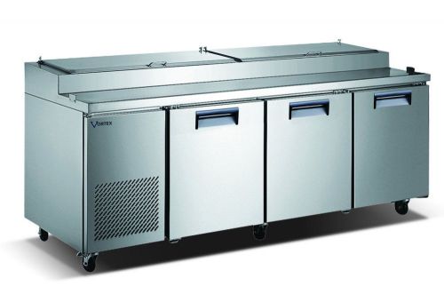 Vortex refrigeration 3 door 12 pan 93 pizza prep table for sale