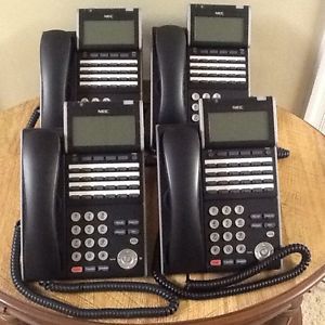 LOT OF (4) NEC ITL-24D-1 (BK) VOIP TELEPHONES ILV(XD)Z-Y (BK) DT700 SERIES