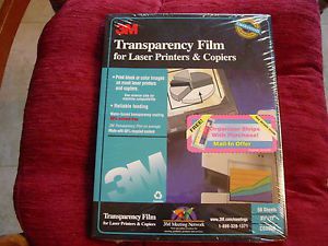 3M Transparency Film for Laser Printers &amp; Copier, CG5000, New, Factory Sealed,
