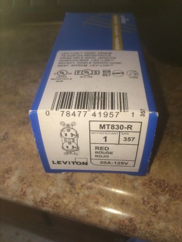 Leviton Mt830-r 20a 125v Receptacle Outlet Red
