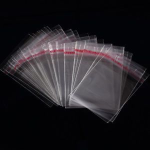 100pcs opp clear Poly Self Adhesive jewelry bags plastic bag Packaging 5x7cm