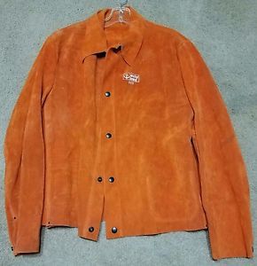 Leather Welding Jacket Anchor Brand Size Large Orange