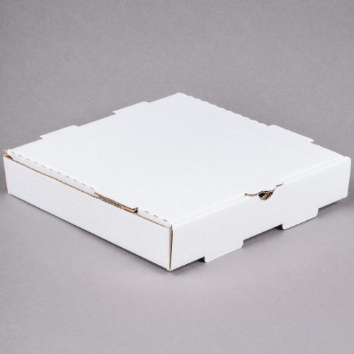 18&#034; x 18&#034; x 1 3/4&#034; White Corrugated Plain Pizza / Bakery Box - 50/Bundle