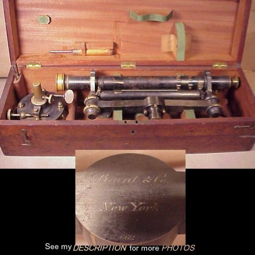 1868-72 Blunt &amp; Co Transit Tripod and Measuring Staff