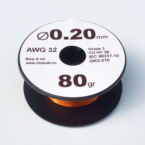 0.2 mm 32 AWG Gauge 80 grams (~280 m) Enamelled Copper Magnet Enameled Wire Coil