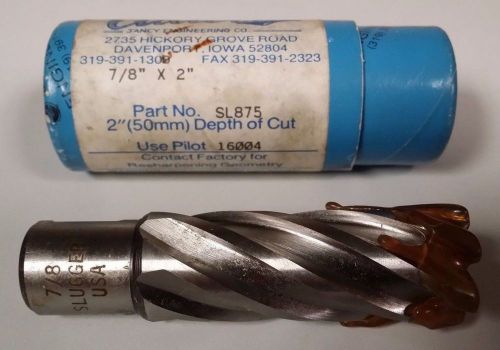 Jancy SL875 7/8&#034; x 2&#034; Slugger Drill Press Cutter Bit New Unused