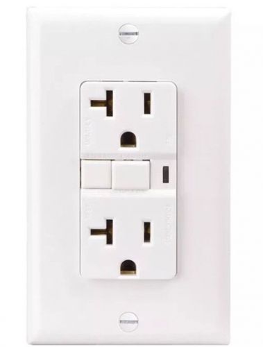 Wiring Devices 125-Volt 20-Amp White Decorator GFCI Electrical Outlet   289WQ.4B